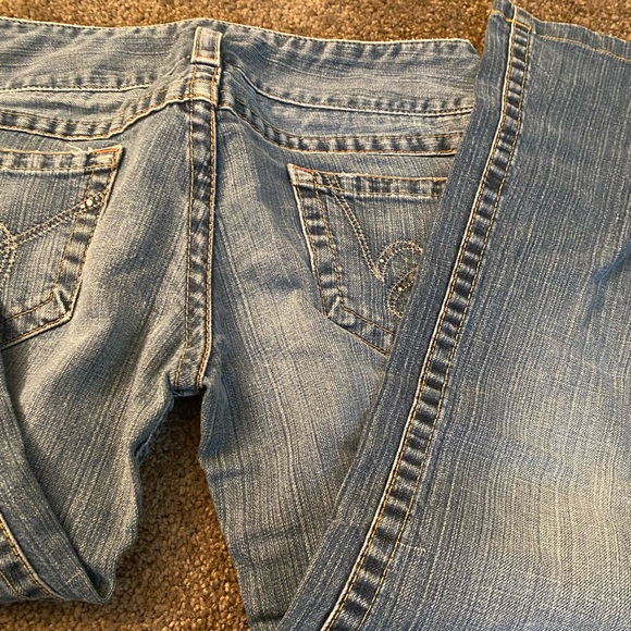 2000 💜Bebe bejeweled pockets - Bebe logo jeans Y2K Vibes - Picture 1 of 7